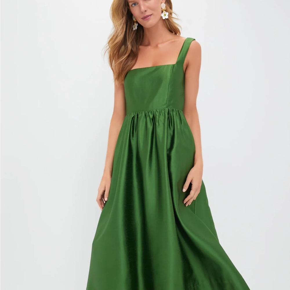 Tuckernuck Emerald Satin Maxi Dress